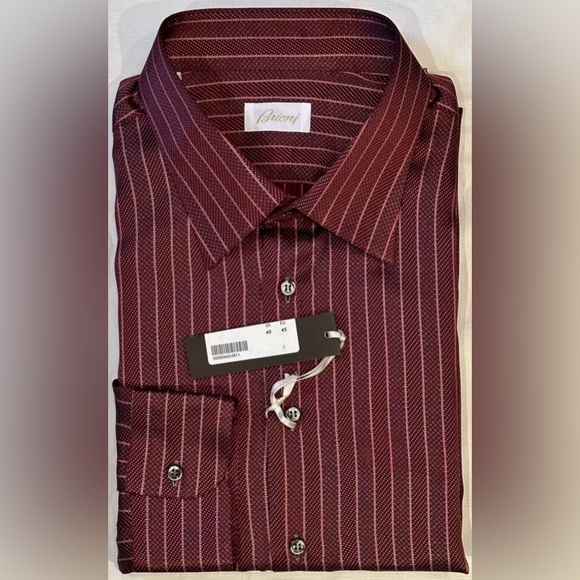 $2300 NEW XXL V 44/45 17.5 17.75 BRIONI 100% SILK DRESS SHIRT ULTRA LUXURY